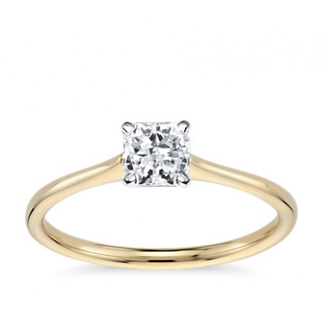 Radiant Cut Solitaire Engagement Ring in 14K Yellow Gold